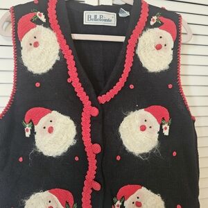 BellePointe Black Santa Cardigan Sweater